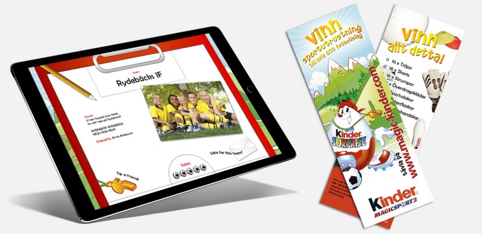 Kinder magic sport camping material for soccer teams by Adentity
