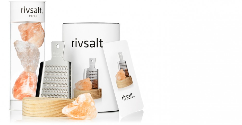 Rivsalt Kitchen, saltrock with a grater by adentity with packaging