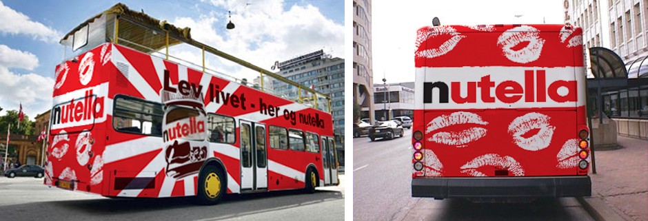 Nutella campaign on bus in Copenhagen by adentity