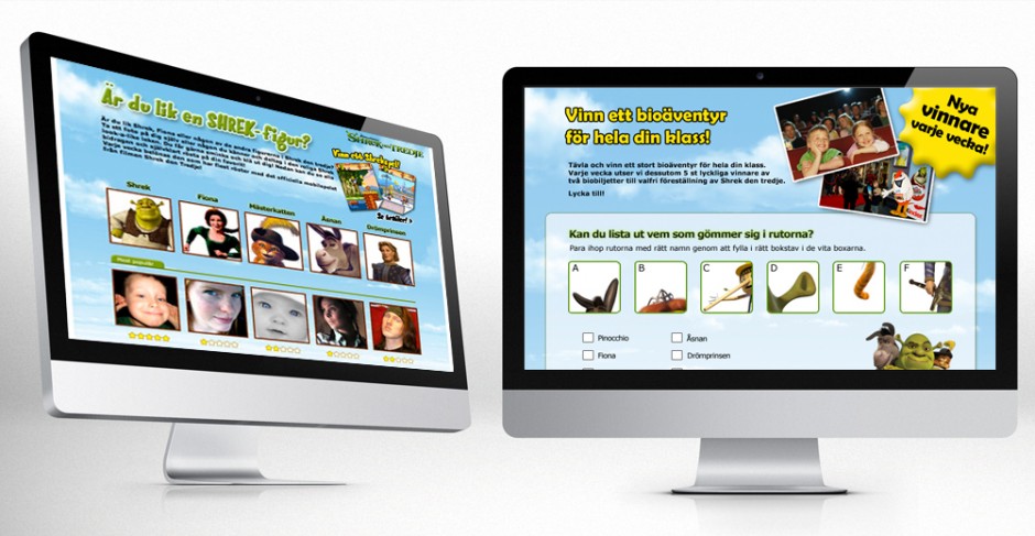 Kinder Shrek campaign website competition by adentity