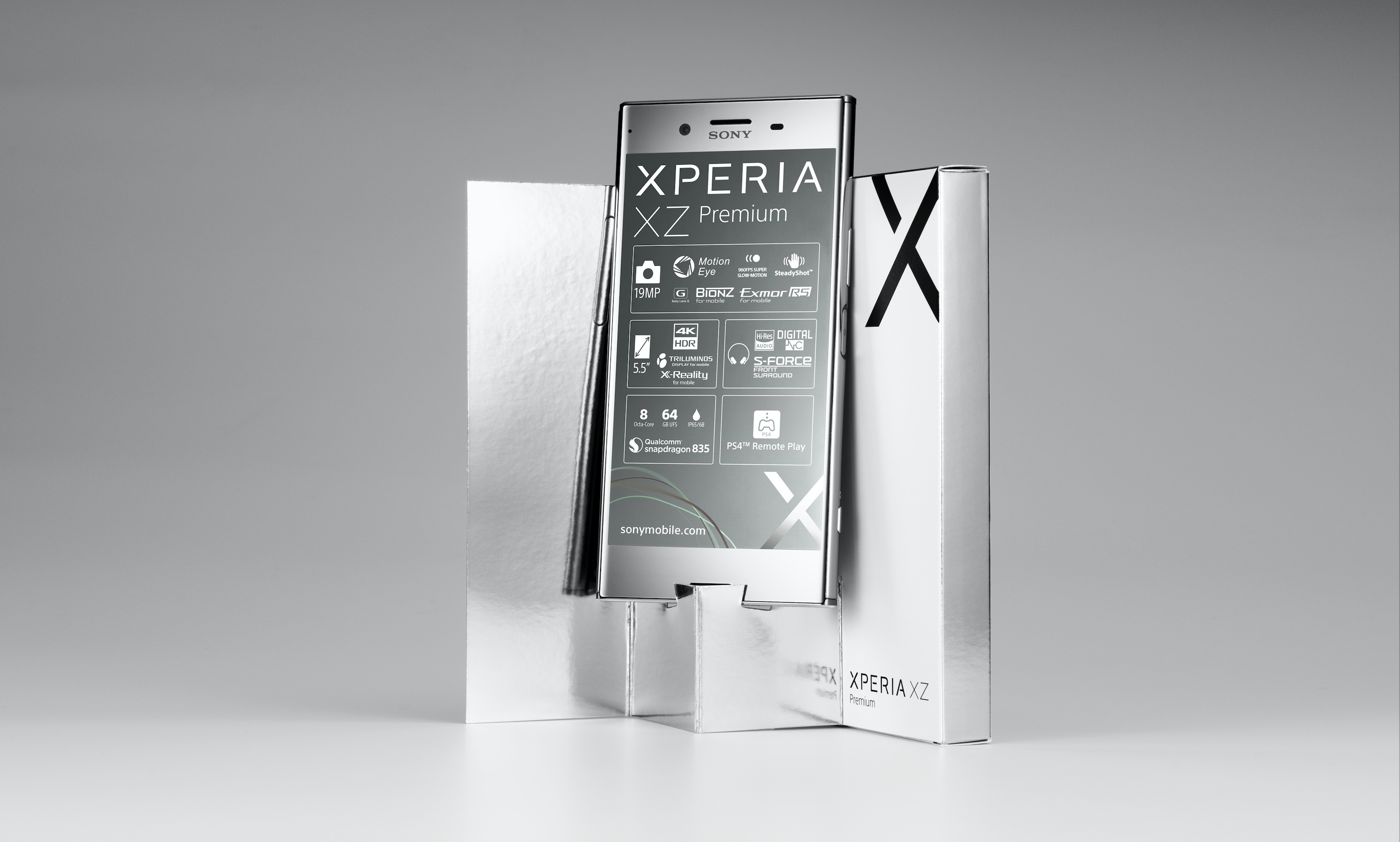 Sony Xperia XZ premium phone with stand by adentity