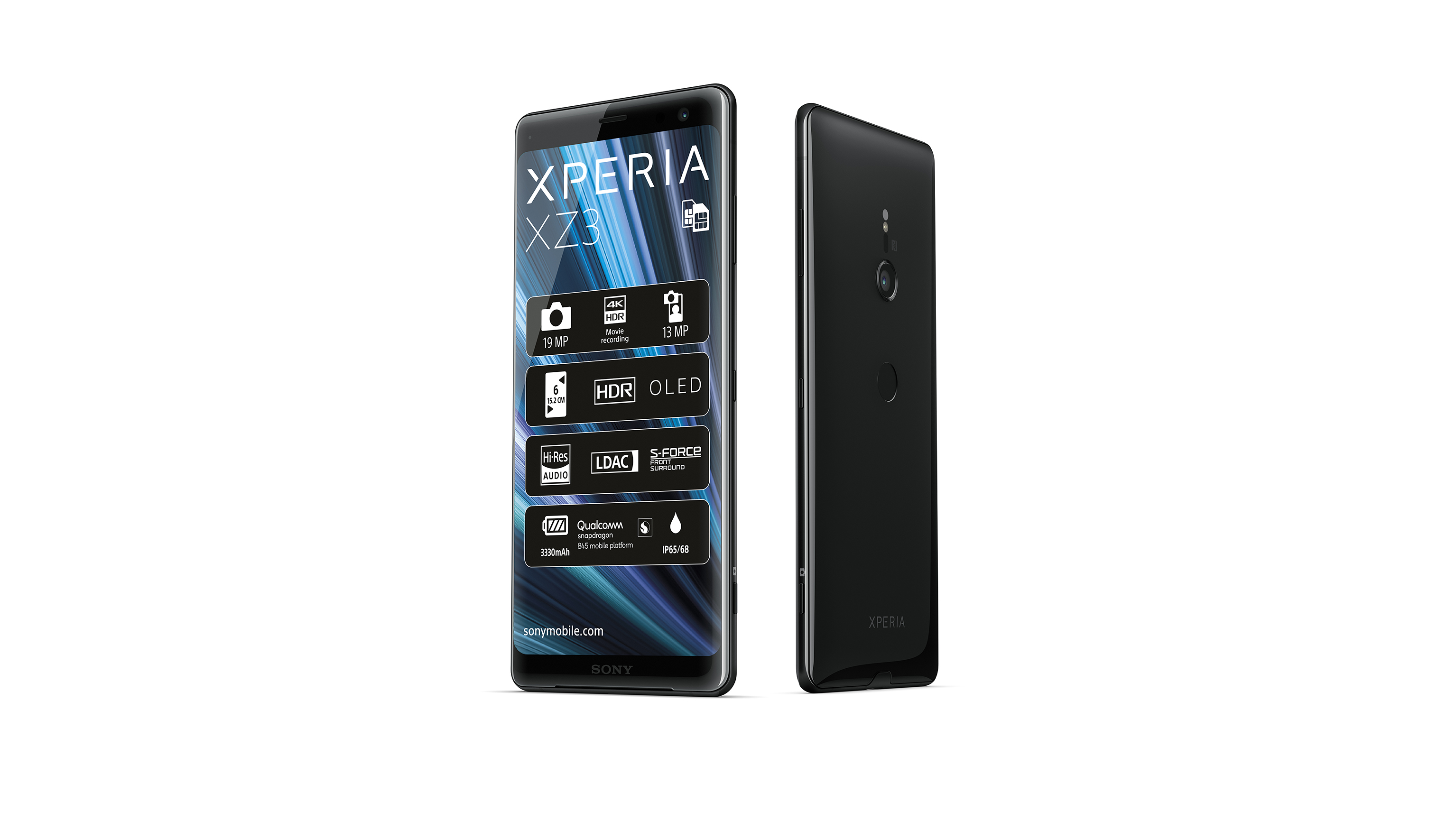 sony Xperia campaign by adentity, image of a phone back and front