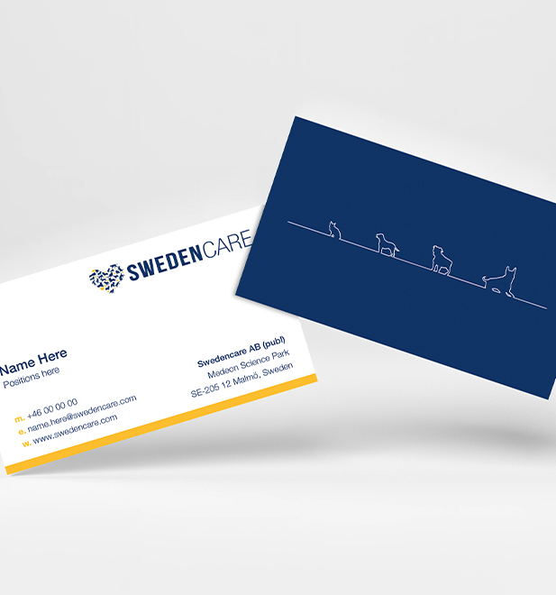 Business card design made by Adentity for Swedencare