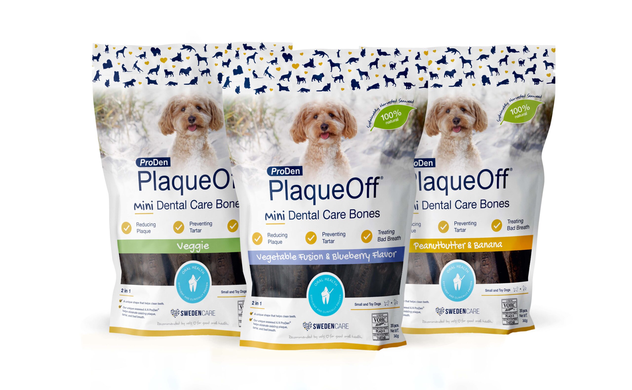 Range product image of swedencares new label design for proden plaqueoff for dogs